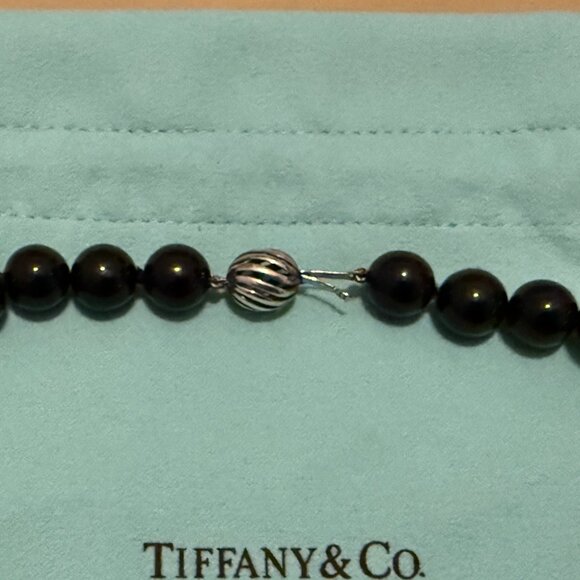 TIFFANY & CO. Onyx Bead Silver Collar Necklace - Picture 10 of 13